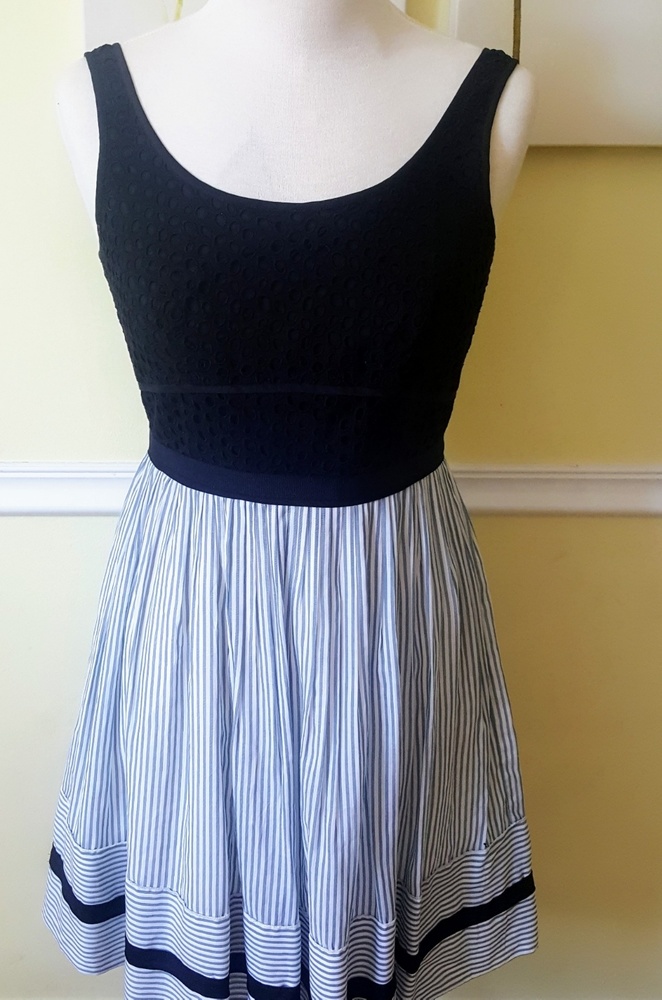 Loft Eyelet Seersucker Tank Dress